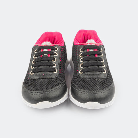 Tenis Infantil Pampili Snap Preto/Pink - pampili