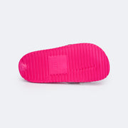 Chinelo Slide Infantil Pampili Fun Glee Carinha Feliz Pink e Colorido - sola leve e antiderrapante