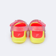 Sandália Papete Infantil Sun Glee Doce Glitter Colorido Neon - tira traseira da sandália