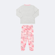 Pijama Infantil Alakazoo Brilha no Escuro Moletom Ovelha Rosa - costas pijama infantil feminino