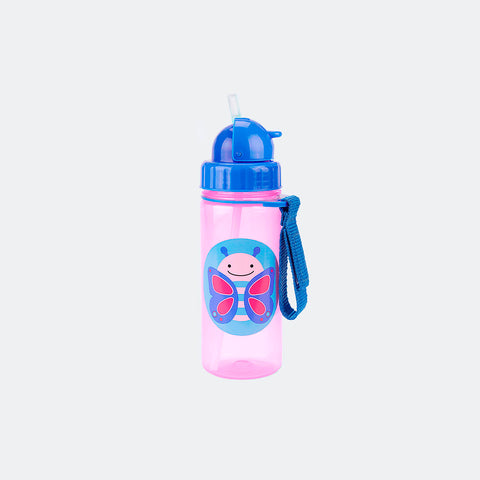 Garrafa Infantil Skip Hop Flip Borboleta Rosa e Azul - garrafa infantil com canudo