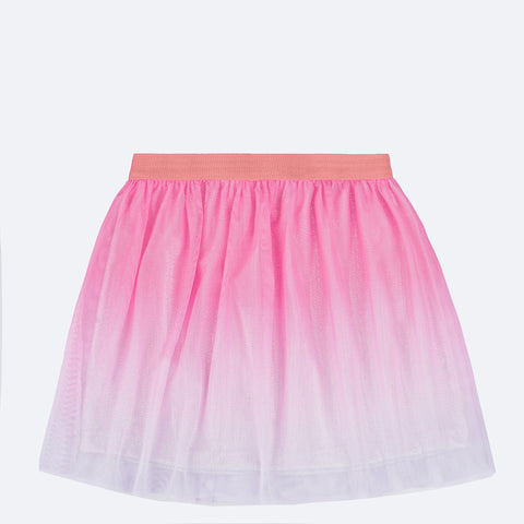 Saia de Tule Pampili Lurex Degradê Rosa e Branco - costas saia de bebe