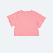 Cropped Infantil Kukiê Emoji Coração Strass Rosa Neon - costas do cropped rosa