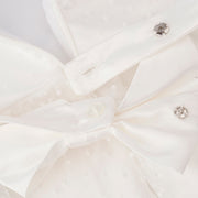 Vestido de Bebê Bambollina de Tule Poá e Pérola Branco - 0 a 12 Meses - abertura do cindo em botão