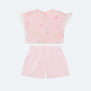 Conjunto Infantil Infanti Paetê e Tule Rosa - costas conjunto infantil