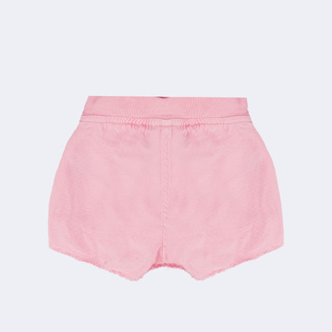 Short Saia Infantil Kukiê Desfiado Rosa - parte de trás do short