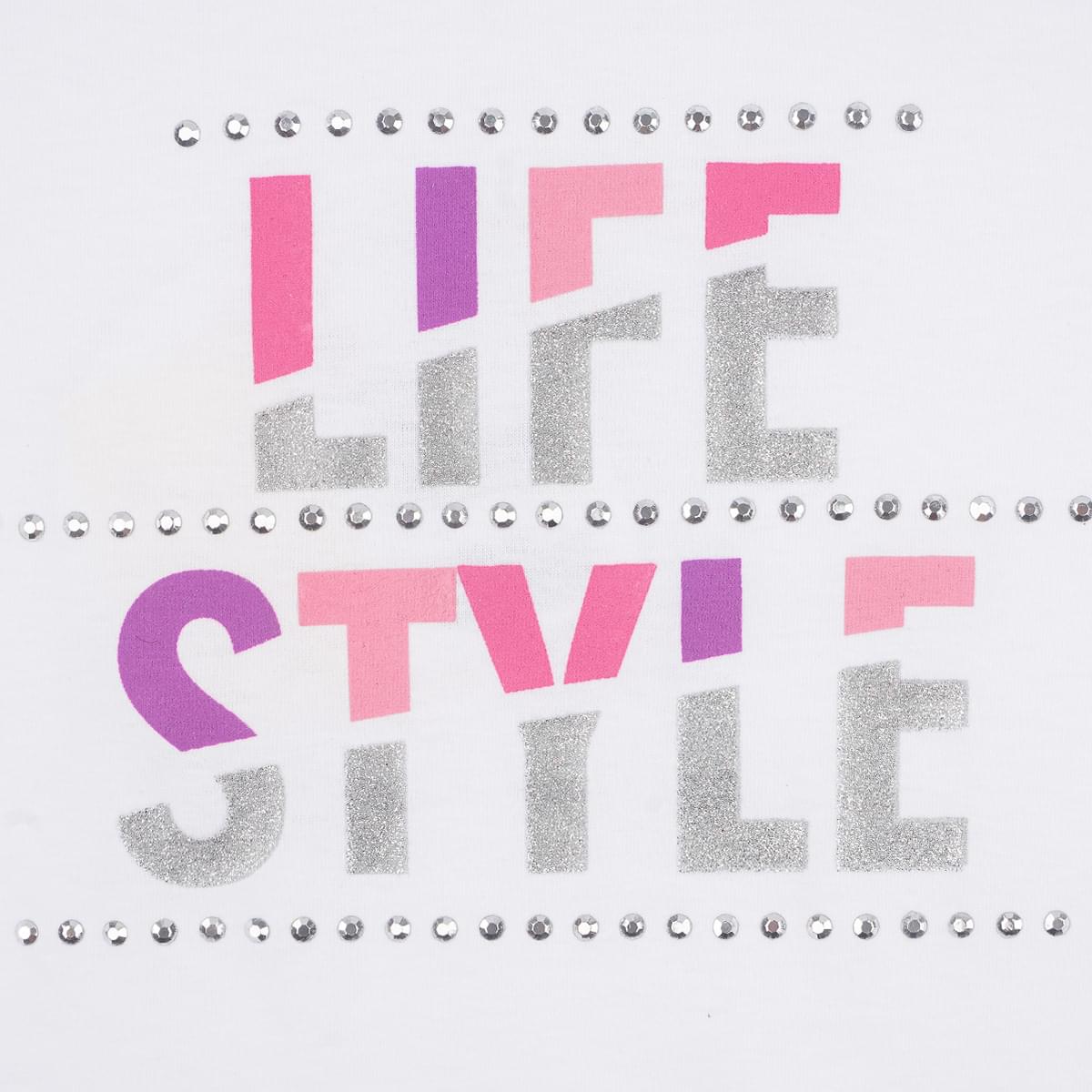 Camiseta Infantil Pampili Life Style Tachas Branca - camiseta infantil estampada