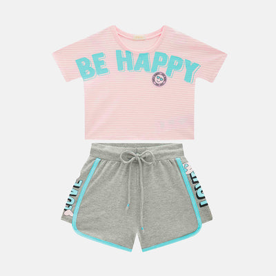 Conjunto Infantil Infanti Emoji Be Happy - frente do conjunto