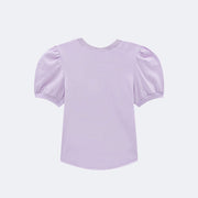 Camiseta Infantil Infanti Brilho Coração Strass Lilás - costas da camiseta infantil feminina