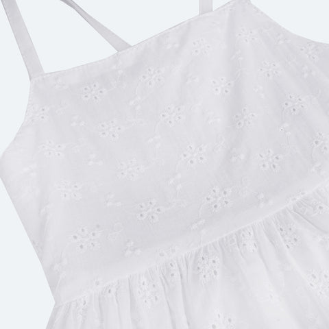 Vestido Infantil Infanti Laise Branco - detalhe vestido de laise