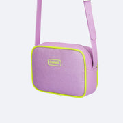 Bolsa Infantil Pampili Brilho Lilás e Amarelo Neon - bolsa com alça regulável