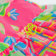 Vestido de Bebê Mon Sucré com Calcinha e Babados Tropical Colorido Neon - detalhe da marca