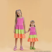 Vestido Kids Petit Cherie Três Marias Juice Watercolor Multicolorido - 2 a 6 Anos - vestido com vários tamanhos