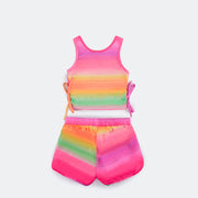 Conjunto Kids Fitness Mon Sucré Top Regata Degradê Colorido - costas