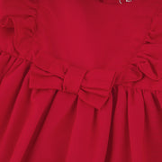Vestido de Festa Bebê Mon Sucré com Calcinha Laço e Babados Vermelho - detalhe laço frontal