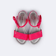 Sandália Papete Infantil Candy com Laço Pink  - parte superior da sandália infantil