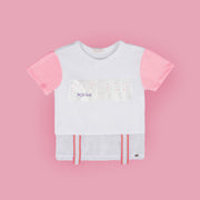 Camiseta Infantil Feminina Pampili Seja Luz Braile Strass Branca  - foto da parte da frente da camiseta 