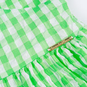 Vestido Pré-Adolescente Bambollina Xadrez Três Marias com Laço Verde e Branco - 8 a 12 Anos - metal dourado