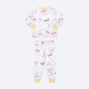 Pijama Infantil Alakazoo Manga Longa Balões Fofos Off White - costas do pijama feminino