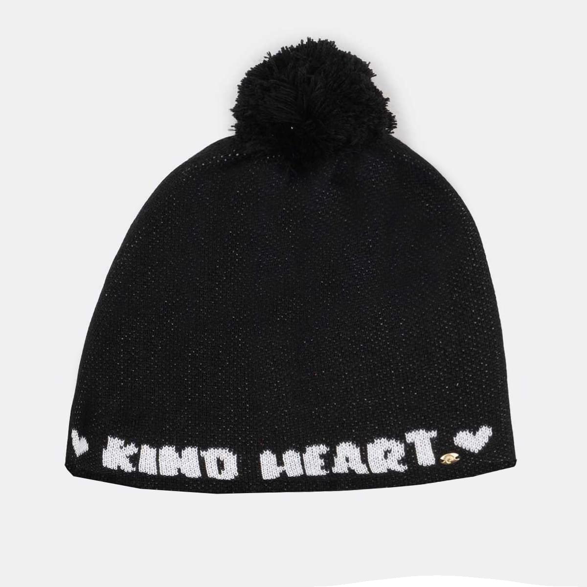 Gorro Infantil Feminino Kind Heart Preto.
