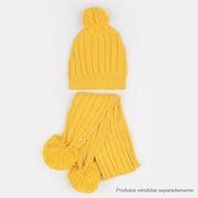 Gorro Infantil Feminino Pampili Pompom Amarelo.