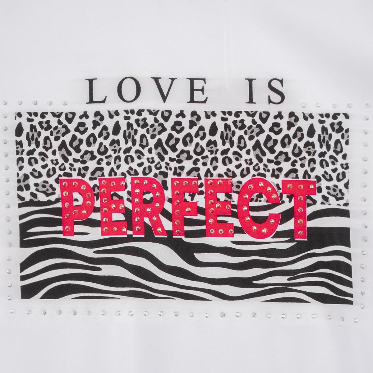 Camiseta T-Shirt Pampili Infantil Feminina Onça Perfect Branca.