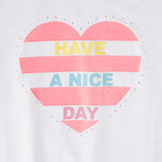 Camiseta T-shirt Pampili Infantil Feminina Have a Nice Day Branca.