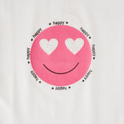 Camiseta T-Shirt Pampili Infantil Feminina Emoji Happy Off White.