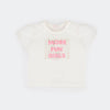 Camiseta Infantil Feminina Pampili More Fun Girls Strass e Corações Off White