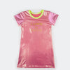 Vestido Infantil Pampili Holográfico Rosa e Amarelo Neon