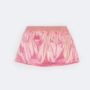 Short Saia Infantil Pampili Holográfico Rosa - frente do short 