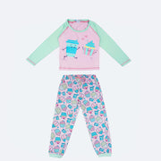 Pijama Infantil Tip Top Longo Cupcake Rosa  - frente do pijama