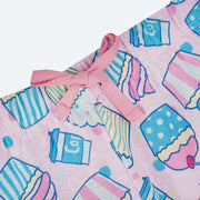 Pijama Bebê Tip Top Longo Cupcake e Glitter Rosa - detalhe do cordão da calça