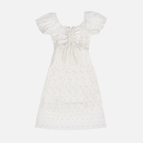 Vestido Infantil Vallen com Lastex Off White - frete do vestido infantil