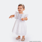 Vestido de Bebê Roana Bordado Branco