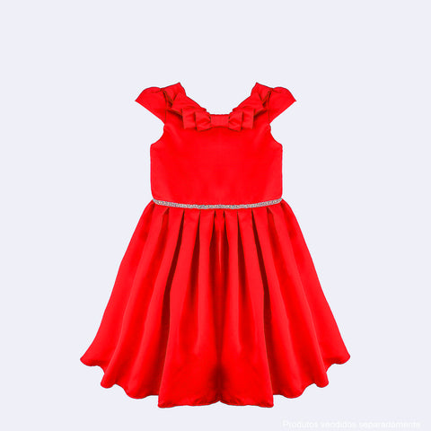 Vestido de Festa Petit Cherie Sweet Love Acetinado Vermelho - 1 a 6 Anos  - frente do vestido