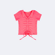 Conjunto Kids Petit Cherie Letras Tule Rosa Neon - 6 a 12 Anos - cropped canelado