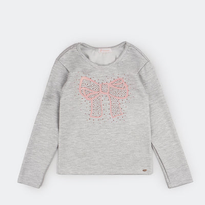 Blusa Moletom Infantil Pampili Strass Mescla.