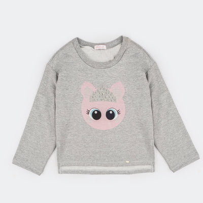 Blusa Moletom Infantil Pampili Princess Dot Mescla.