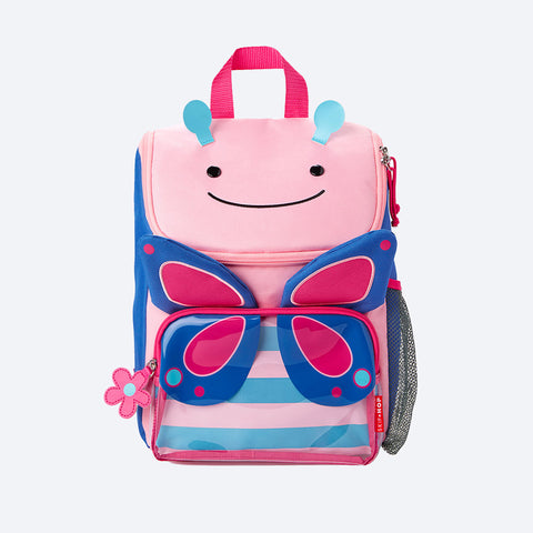 Mochila Escolar Skip Hop Zoo Borboleta Rosa e Azul - frente da mochila infantil escolar