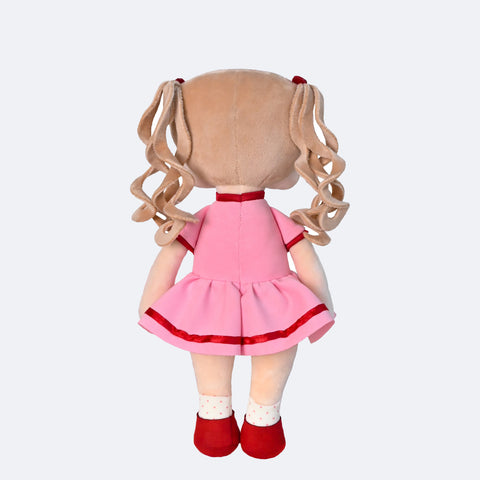 Boneca Metoo Angela Tica Rosa e Vermelha - costas da boneca pelúcia