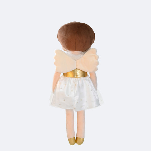 Boneca Metoo Angela Angel Bella Dourada e Branca - costas boneca decorativa