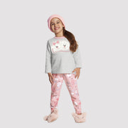 Pijama Infantil Alakazoo Brilha no Escuro Moletom Ovelha Rosa - pijama na menina