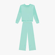 Conjunto Moletom Infantil Vic&Vicky Blusa e Wide Leg Verde Água - costas conjunto infantil inverno