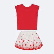 Conjunto Infantil Infanti Pérola Dog Love Vermelho - costas do conjunto