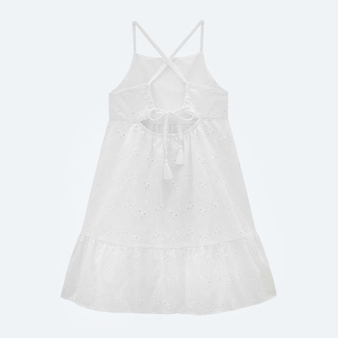 Vestido Infantil Infanti Laise Branco - costas vestido branco