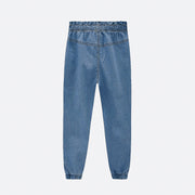 Calça Jeans Infantil Infanti Jogger Azul Claro - costas calça jeans infantil
