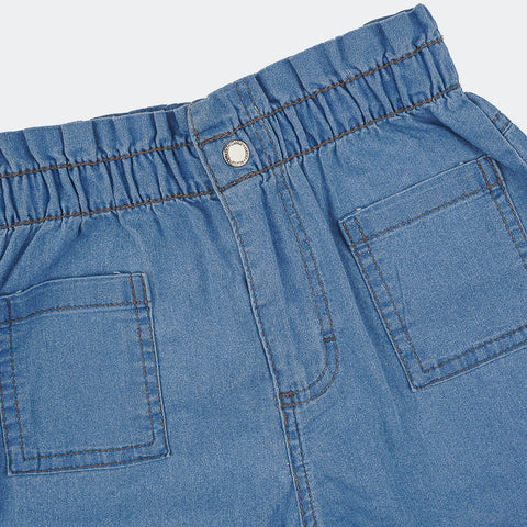Calça Jeans Infantil Infanti Jogger Azul Claro - calça jeans com bolsos
