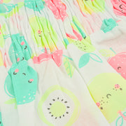 Conjunto de Bebê Kukiê Frutas Branco e Colorido Neon - estampa da blusa infantil