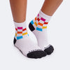 Meia Soquete Cantarola Quadriculada Branca e Colorida